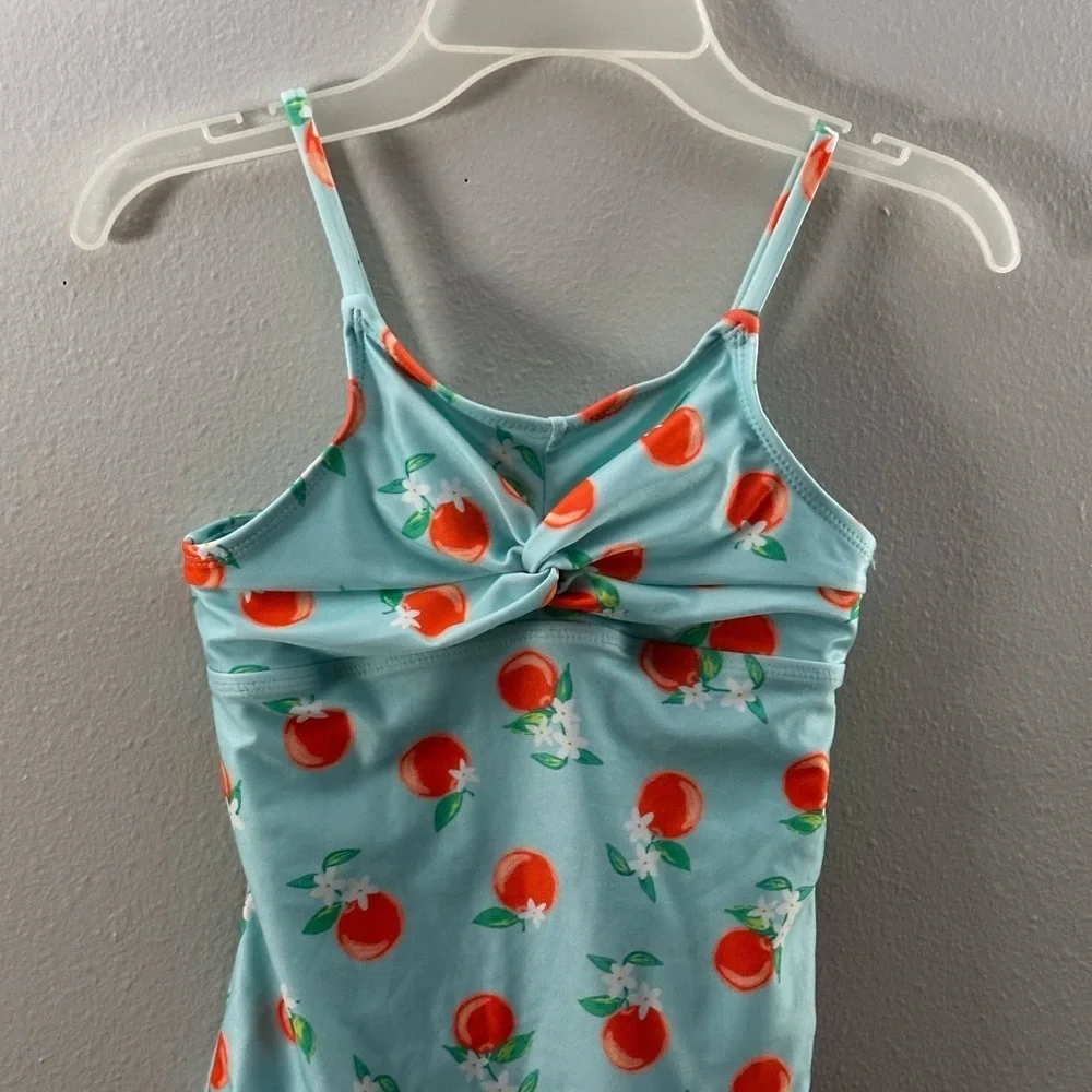 Wonder Nation Girls Blue Orange Print Summer Swimsuit size M(7-8)‎